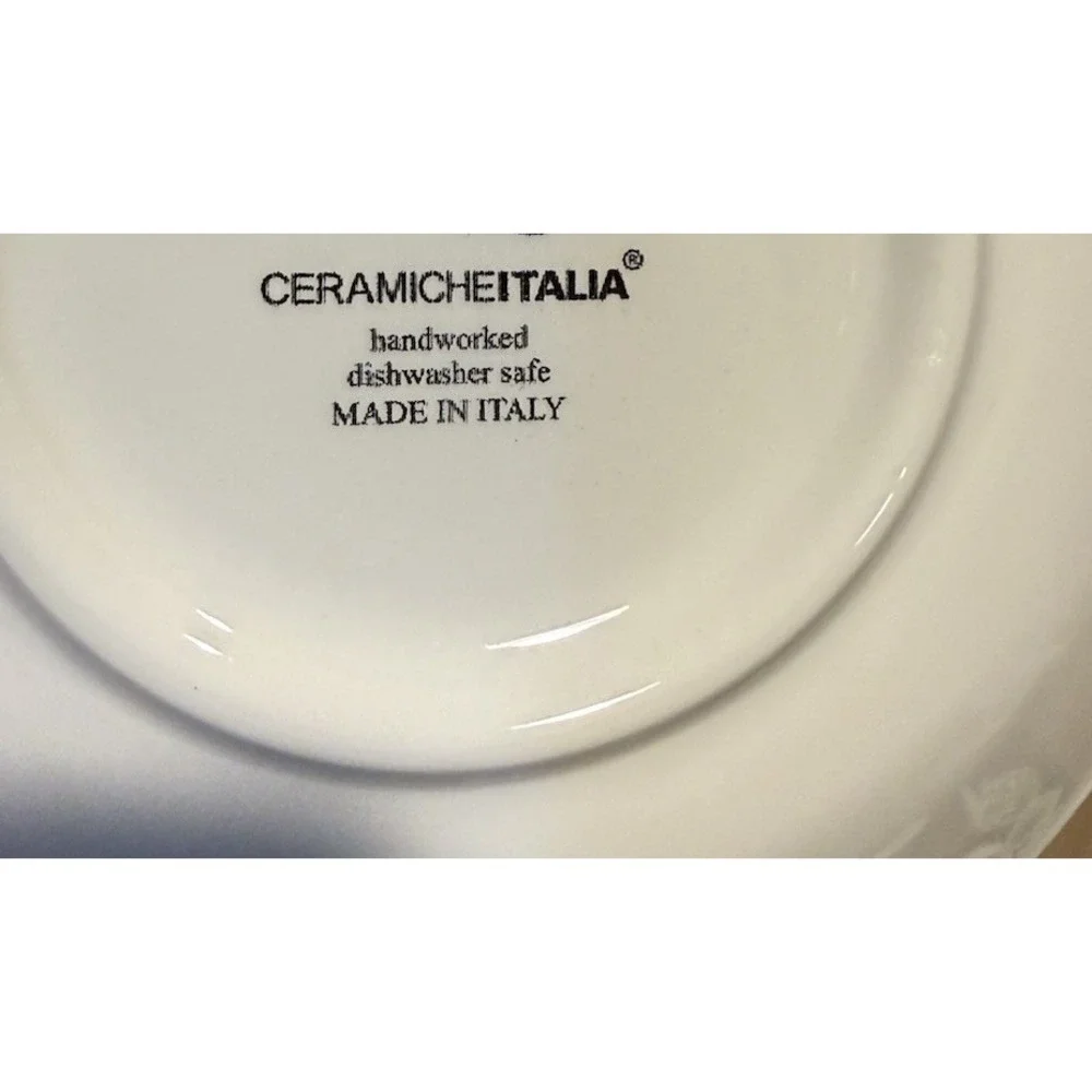 4ct Ceramiche Italia Pasta Salad Bowl Italy Blue Fish Sardine Coastal Beach 9.25